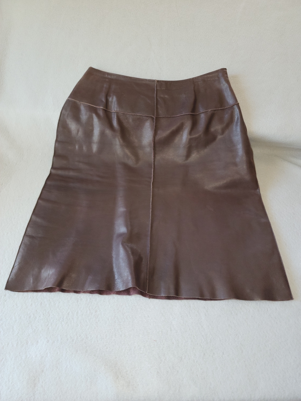 Vintage VS2 Brown Leather A-Line Skirt Event Party Boho Western Rodeo Size 4